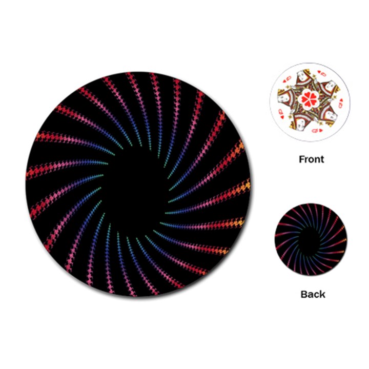 Fractal Black Hole Computer Digital Graphic Playing Cards (Round) 