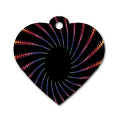 Fractal Black Hole Computer Digital Graphic Dog Tag Heart (one Side) by Simbadda