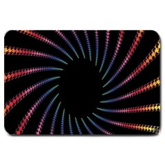 Fractal Black Hole Computer Digital Graphic Large Doormat  by Simbadda