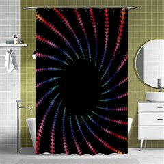 Fractal Black Hole Computer Digital Graphic Shower Curtain 48  X 72  (small)  by Simbadda