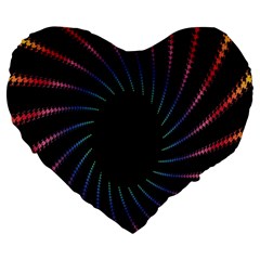 Fractal Black Hole Computer Digital Graphic Large 19  Premium Flano Heart Shape Cushions by Simbadda