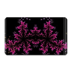 Violet Fractal On Black Background In 3d Glass Frame Magnet (rectangular) by Simbadda