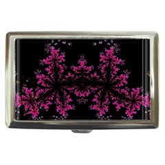 Violet Fractal On Black Background In 3d Glass Frame Cigarette Money Cases by Simbadda