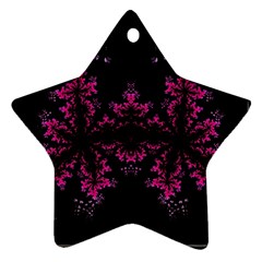 Violet Fractal On Black Background In 3d Glass Frame Star Ornament (two Sides) by Simbadda