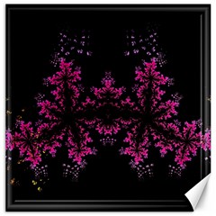 Violet Fractal On Black Background In 3d Glass Frame Canvas 12  X 12   by Simbadda