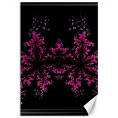 Violet Fractal On Black Background In 3d Glass Frame Canvas 12  X 18   by Simbadda