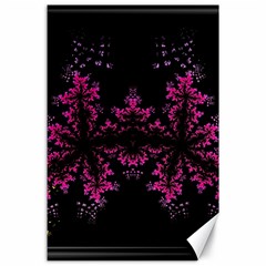 Violet Fractal On Black Background In 3d Glass Frame Canvas 24  X 36  by Simbadda