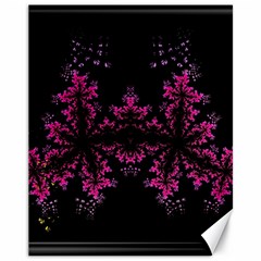 Violet Fractal On Black Background In 3d Glass Frame Canvas 11  X 14   by Simbadda