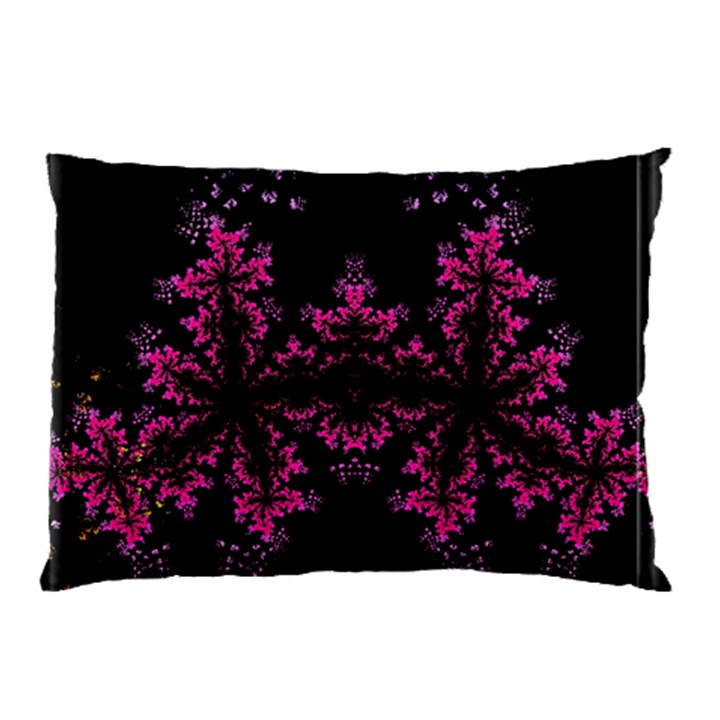 Violet Fractal On Black Background In 3d Glass Frame Pillow Case