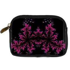 Violet Fractal On Black Background In 3d Glass Frame Digital Camera Cases by Simbadda