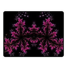 Violet Fractal On Black Background In 3d Glass Frame Fleece Blanket (small) by Simbadda