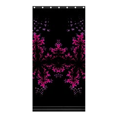 Violet Fractal On Black Background In 3d Glass Frame Shower Curtain 36  X 72  (stall)  by Simbadda