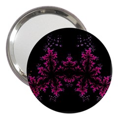 Violet Fractal On Black Background In 3d Glass Frame 3  Handbag Mirrors by Simbadda