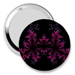 Violet Fractal On Black Background In 3d Glass Frame 3  Handbag Mirrors Front