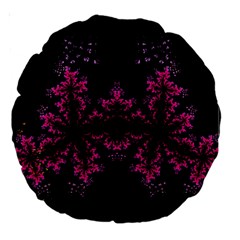 Violet Fractal On Black Background In 3d Glass Frame Large 18  Premium Round Cushions by Simbadda