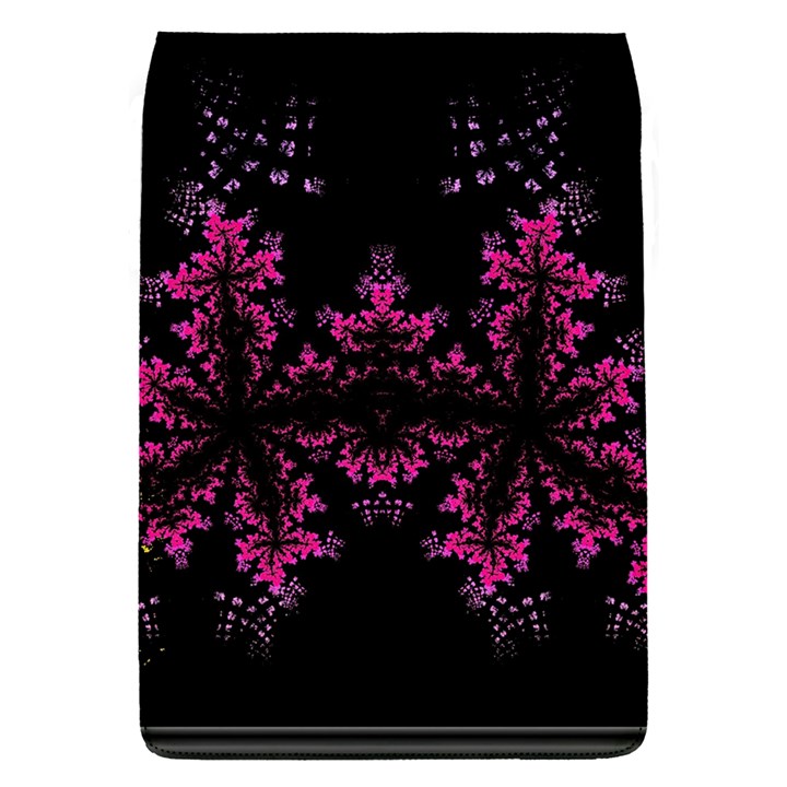 Violet Fractal On Black Background In 3d Glass Frame Flap Covers (S) 