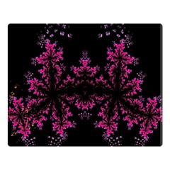 Violet Fractal On Black Background In 3d Glass Frame Double Sided Flano Blanket (large)  by Simbadda