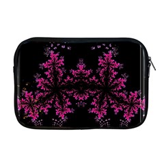 Violet Fractal On Black Background In 3d Glass Frame Apple Macbook Pro 17  Zipper Case by Simbadda