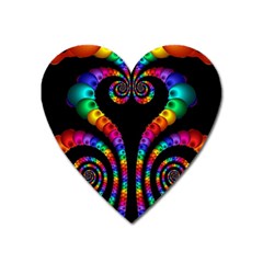 Fractal Drawing Of Phoenix Spirals Heart Magnet by Simbadda