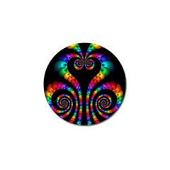 Fractal Drawing Of Phoenix Spirals Golf Ball Marker by Simbadda