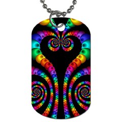 Fractal Drawing Of Phoenix Spirals Dog Tag (two Sides) by Simbadda