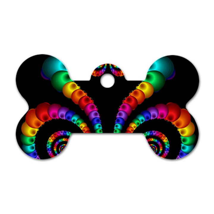 Fractal Drawing Of Phoenix Spirals Dog Tag Bone (Two Sides)