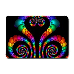 Fractal Drawing Of Phoenix Spirals Small Doormat  by Simbadda