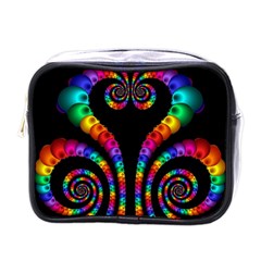 Fractal Drawing Of Phoenix Spirals Mini Toiletries Bags by Simbadda