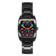 Fractal Drawing Of Phoenix Spirals Stainless Steel Barrel Watch by Simbadda