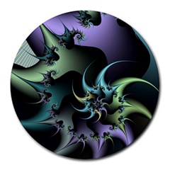 Fractal Image With Sharp Wheels Round Mousepads