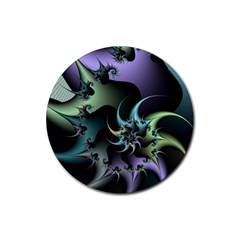 Fractal Image With Sharp Wheels Rubber Coaster (round)  by Simbadda