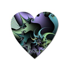 Fractal Image With Sharp Wheels Heart Magnet by Simbadda