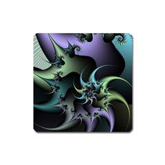 Fractal Image With Sharp Wheels Square Magnet by Simbadda