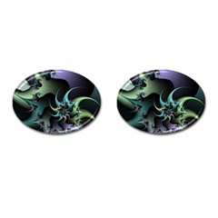 Fractal Image With Sharp Wheels Cufflinks (oval) by Simbadda