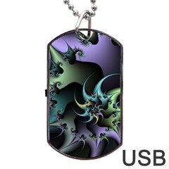 Fractal Image With Sharp Wheels Dog Tag Usb Flash (two Sides) by Simbadda