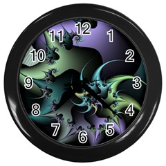 Fractal Image With Sharp Wheels Wall Clocks (black) by Simbadda