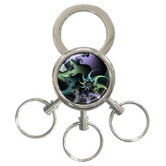 Fractal Image With Sharp Wheels 3-ring Key Chains by Simbadda