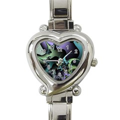 Fractal Image With Sharp Wheels Heart Italian Charm Watch by Simbadda