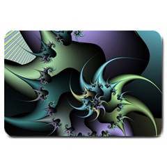 Fractal Image With Sharp Wheels Large Doormat  by Simbadda