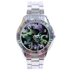 Fractal Image With Sharp Wheels Stainless Steel Analogue Watch by Simbadda