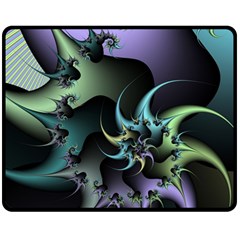 Fractal Image With Sharp Wheels Double Sided Fleece Blanket (medium)  by Simbadda