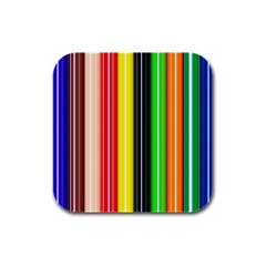 Stripes Colorful Striped Background Wallpaper Pattern Rubber Square Coaster (4 Pack)  by Simbadda