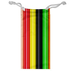 Stripes Colorful Striped Background Wallpaper Pattern Jewelry Bag by Simbadda