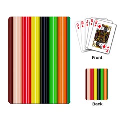 Stripes Colorful Striped Background Wallpaper Pattern Playing Card by Simbadda