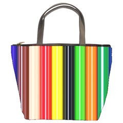 Stripes Colorful Striped Background Wallpaper Pattern Bucket Bags by Simbadda