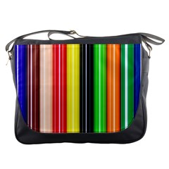 Stripes Colorful Striped Background Wallpaper Pattern Messenger Bags by Simbadda