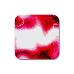 Abstract Pink Page Border Rubber Square Coaster (4 Pack) 