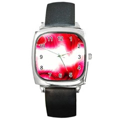 Abstract Pink Page Border Square Metal Watch by Simbadda