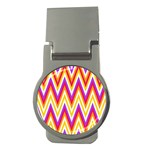 Colorful Chevrons Zigzag Pattern Seamless Money Clips (Round)  Front