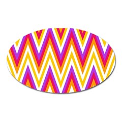 Colorful Chevrons Zigzag Pattern Seamless Oval Magnet by Simbadda